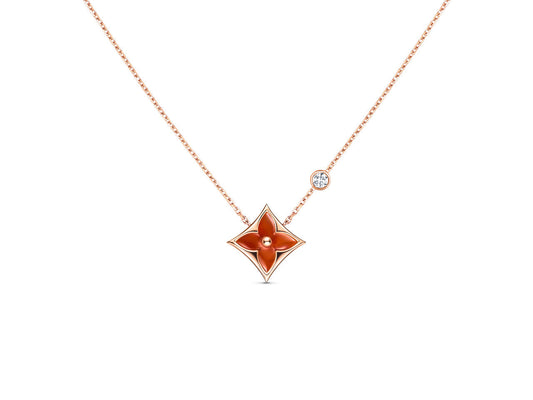 [Revel Jewelry]STAR NECKLACE PINK GOLD 1 DIAMOND