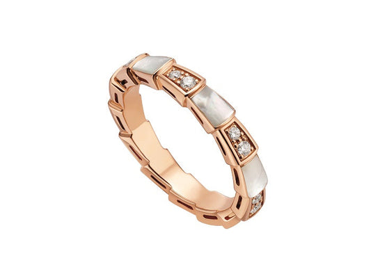 [Revel]SERPENTI RING PINK GOLD DIAMOND MOP 3MM