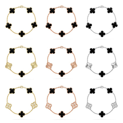 [Revel Jewelry] CLOVER 5 MOTIF ONYXS BRACELET COLLECTION