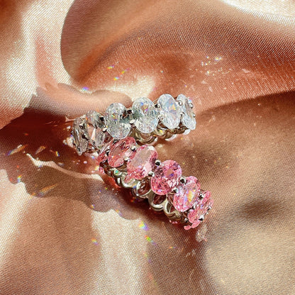[Revel Jewelry]Dainty Elongated Cushion Cut Tennis Ring