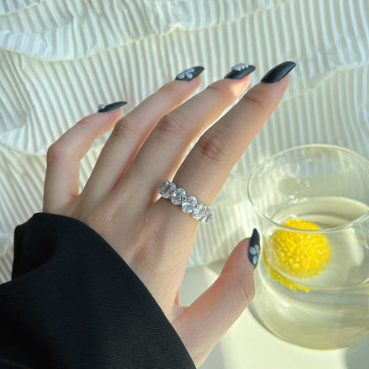 [Revel Jewelry]Dainty Elongated Cushion Cut Tennis Ring