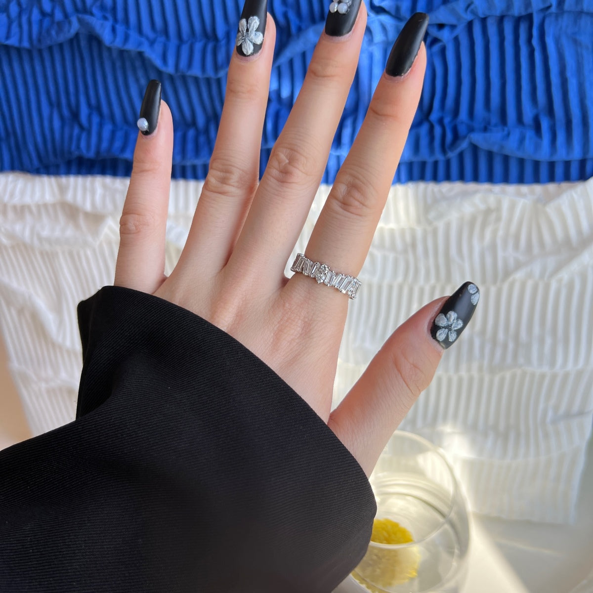 [Revel Jewelry]Delicate Multi Shape Tennis Ring
