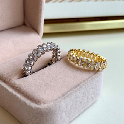 [Revel Jewelry]Ornate Oval Cut Tennis Ring