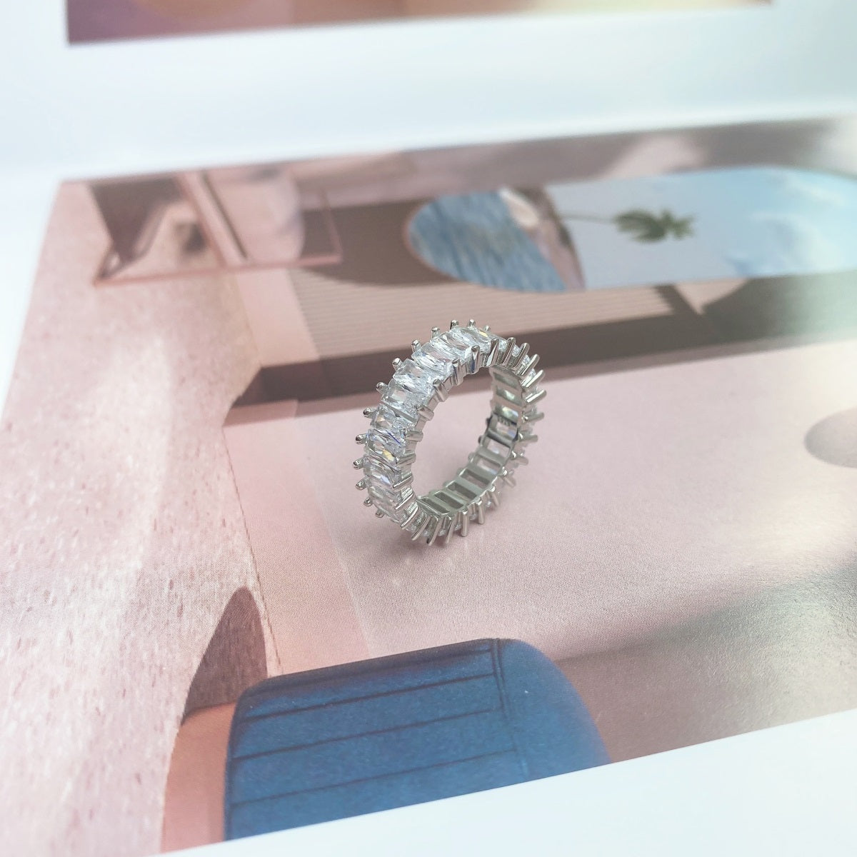 [Revel Jewelry]Unique Colorful Radiant Cut RIng