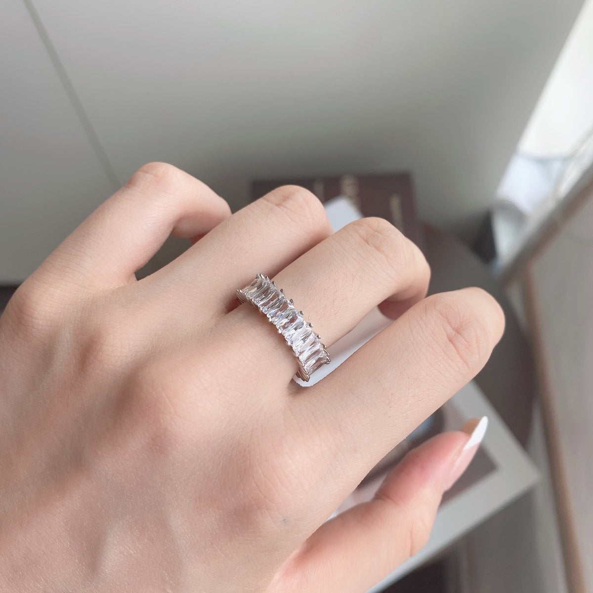 [Revel Jewelry]Unique Colorful Radiant Cut RIng