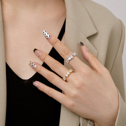 [Revel Jewelry]Delicate Multi Cut Ring