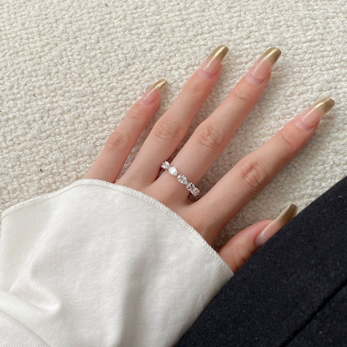 [Revel Jewelry]Exquisite Pear Cut Tennis Ring