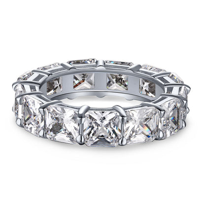 [Revel Jewelry]Elegant Princess Cut Tennis Ring