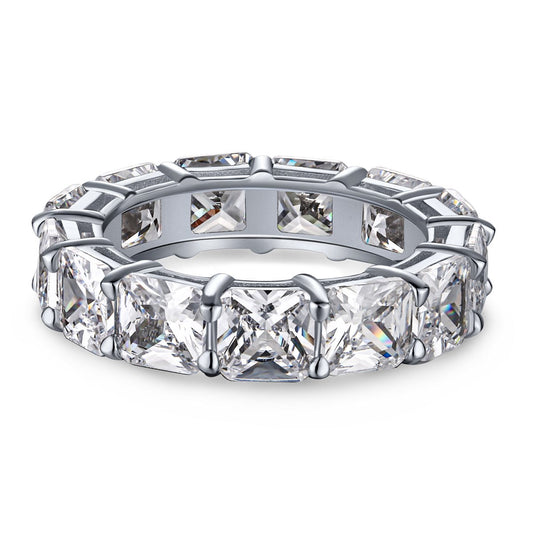 [Revel Jewelry]Elegant Princess Cut Tennis Ring