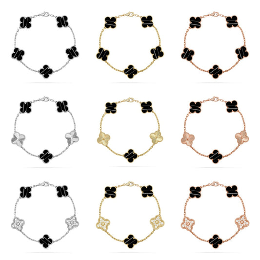 [Revel Jewelry] CLOVER 5 MOTIF PULSAR STONE BRACELET COLLECTION
