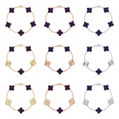 [Revel Jewelry]CLOVER 5 MOTIF PURPLE STRIPES BRACELET COLLECTION