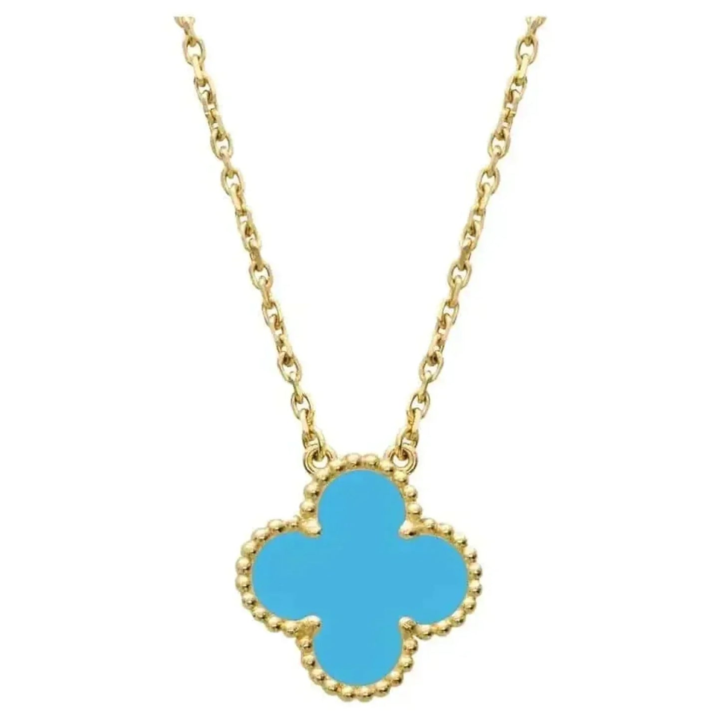 [Revel Jewelry]CLOVER 15MM VINTAGE TURQUOISE NECKLACE