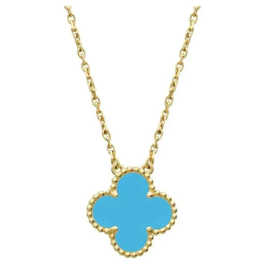 [Revel Jewelry]CLOVER 15MM VINTAGE TURQUOISE NECKLACE