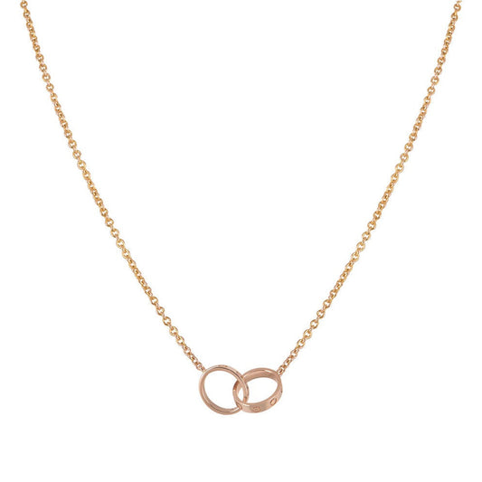 [Revel Jewelry]LOVE NECKLACE DOUBLE RING PINK GOLD
