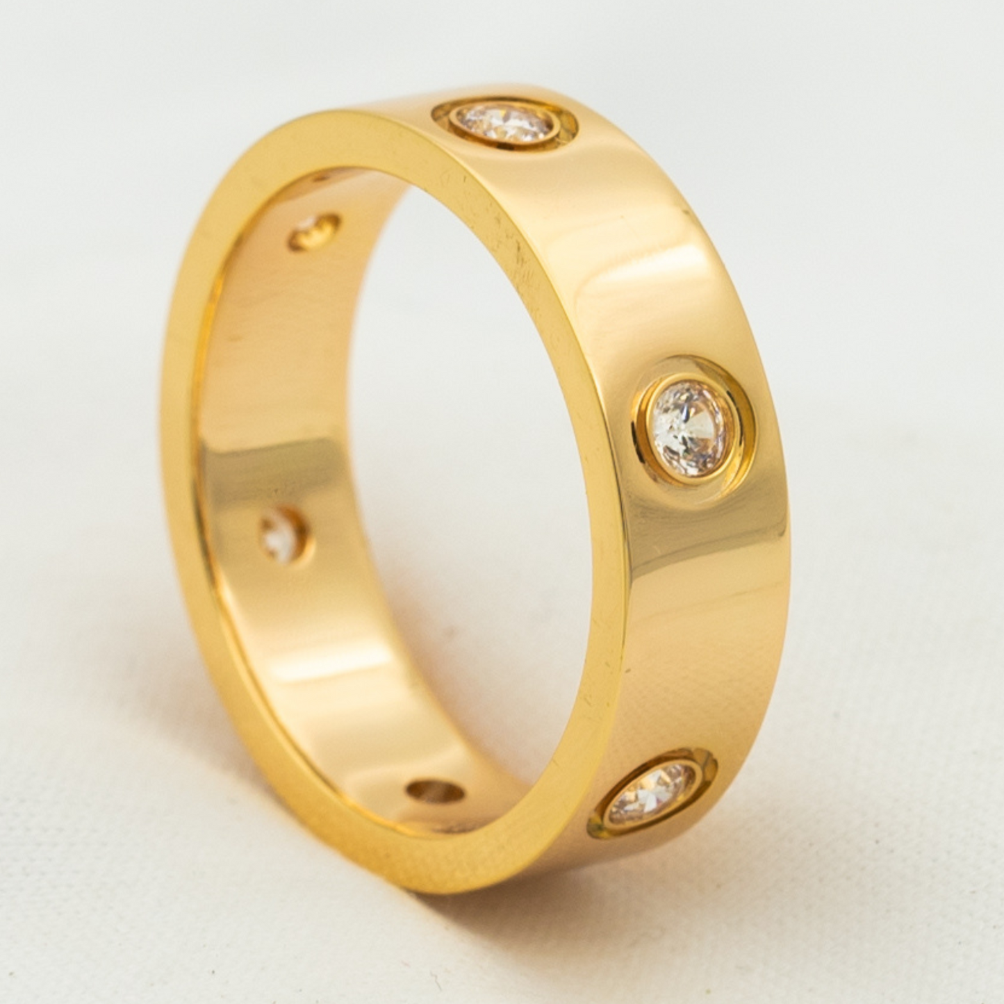 [Revel Jewelry]LOVE RING 5.5MM 6 DIAMONDS PINK GOLD