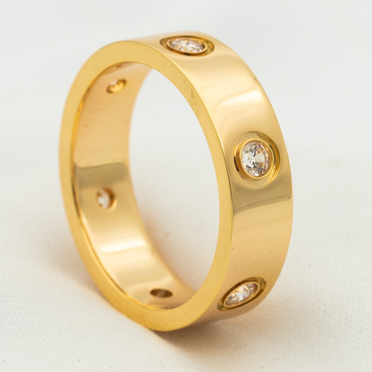 [Revel Jewelry]LOVE RING 5.5MM 6 DIAMONDS PINK GOLD