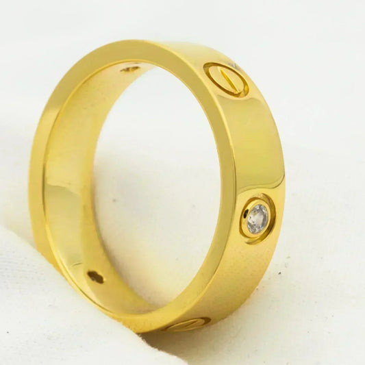 [Revel Jewelry]LOVE RING 5.5MM 3 DIAMONDS GOLD