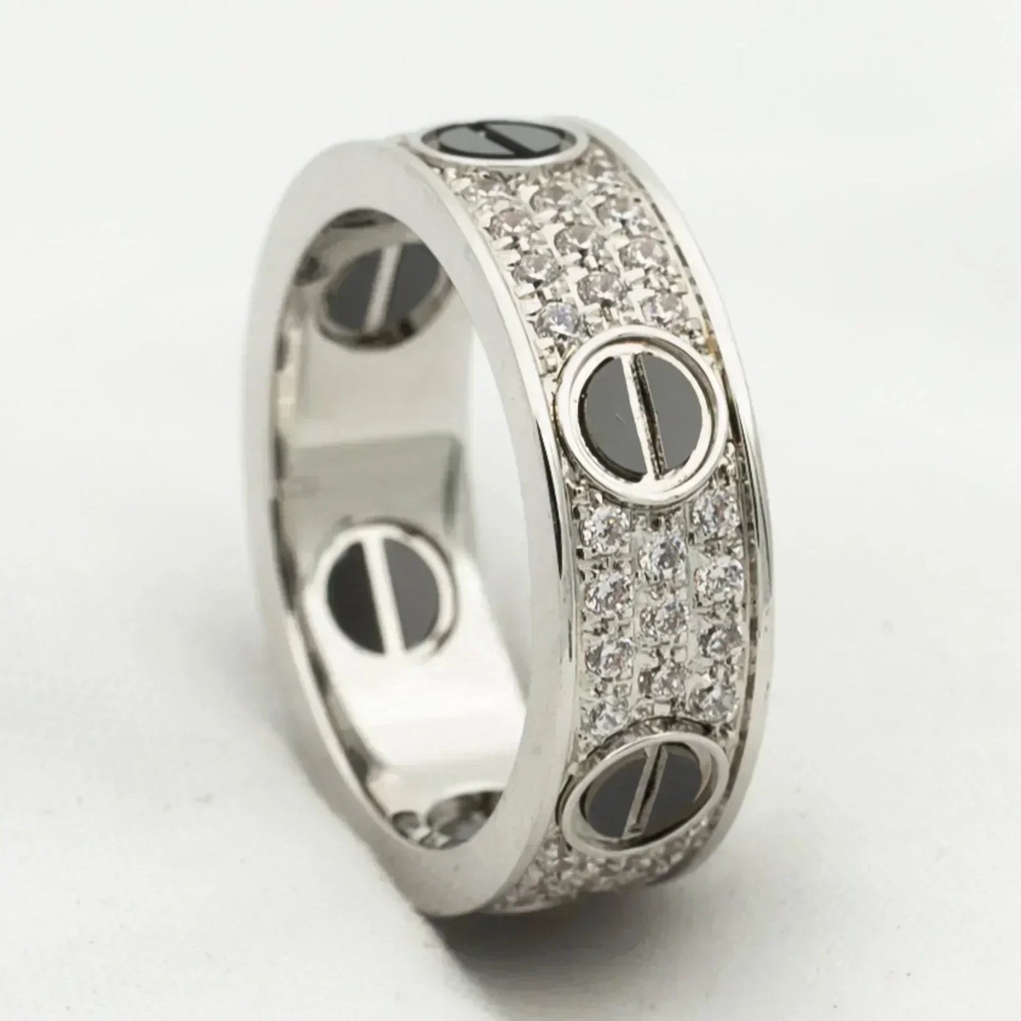 [Revel Jewelry]LOVE RING 5.5MM DIAMONDS PAVED CERAMIC