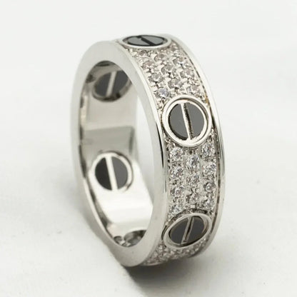 [Revel Jewelry]LOVE RING 5.5MM DIAMONDS PAVED CERAMIC