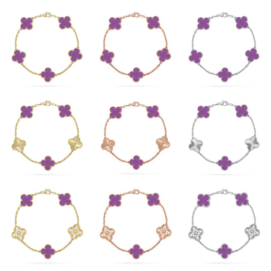 [Revel Jewelry] CLOVER 5 MOTIF VIOLET BRACELET COLLECTION