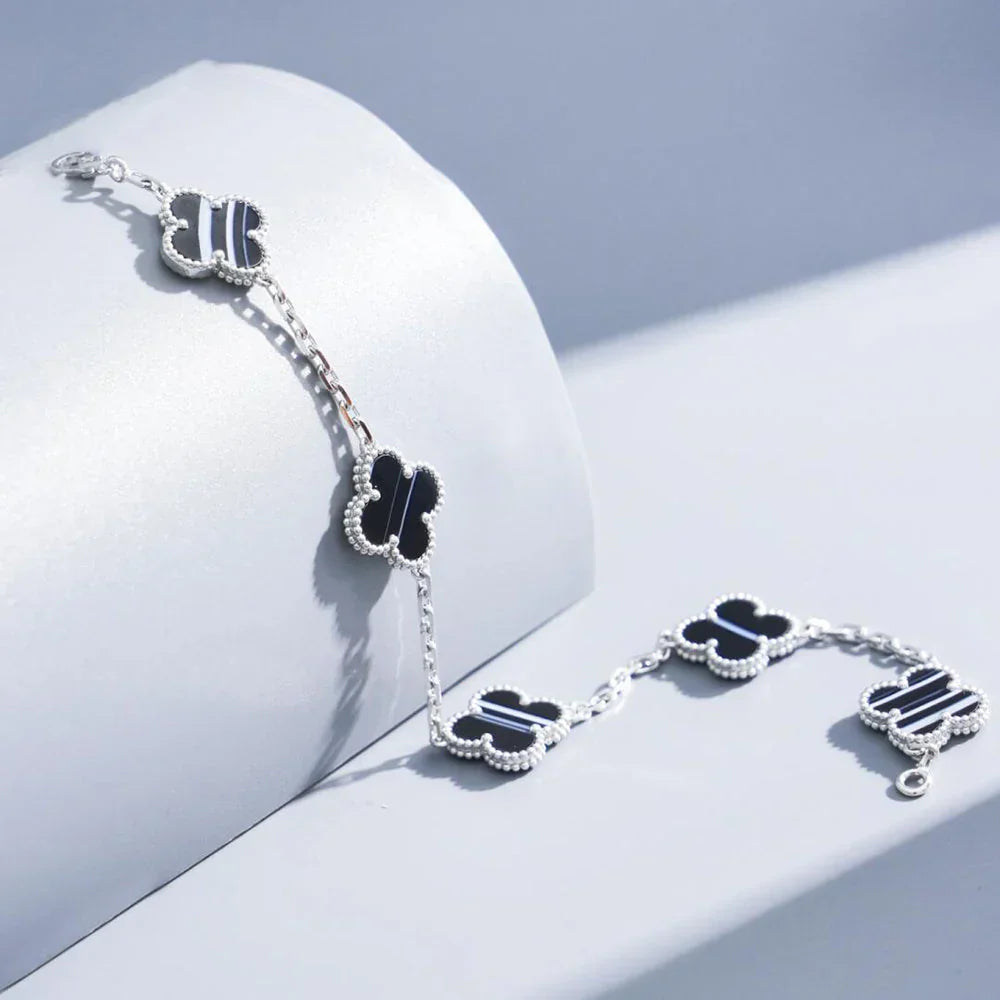 [Revel Jewelry] CLOVER 5 MOTIF PULSAR STONE BRACELET COLLECTION