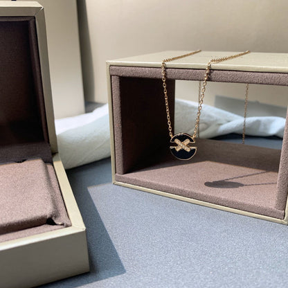 [Revel Jewelry]JEUX DE PINK GOLD DIAMOND NECKLACE