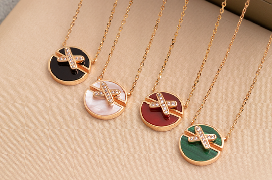 [Revel Jewelry]JEUX DE PINK GOLD DIAMOND NECKLACE