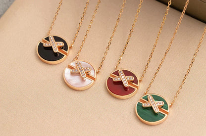 [Revel Jewelry]JEUX DE ROSE GOLD DIAMOND NECKLACE
