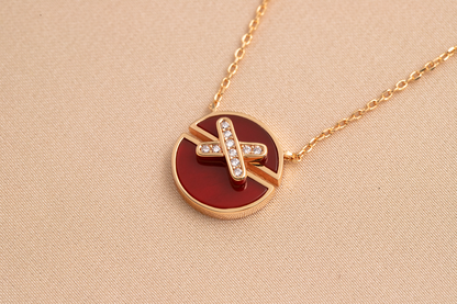 [Revel Jewelry]JEUX DE PINK GOLD DIAMOND NECKLACE