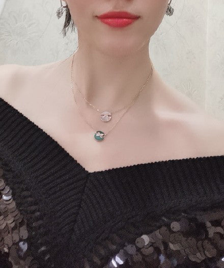 [Revel Jewelry]JEUX DE PINK GOLD DIAMOND NECKLACE