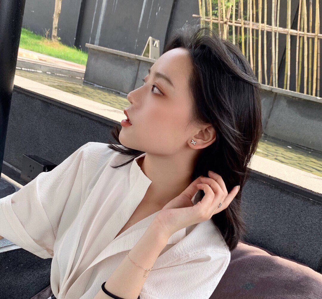 [Revel Jewelry]JEUX DE WHITE MOP ROSE GOLD DIAMOND EARRINGS