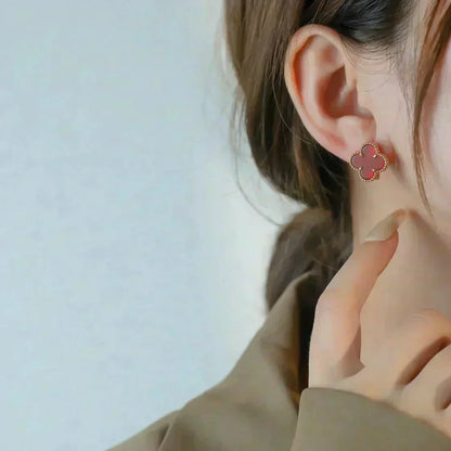 [Revel Jewelry]CLOVER MEDIUM 1 MOTIFS CARNELIAN  EARRINGS