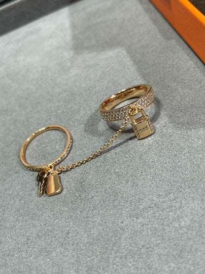 [Revel Jewelry]HM KELLY CLOCHETTE DOUBLE RING IN  WITH DIAMONDS