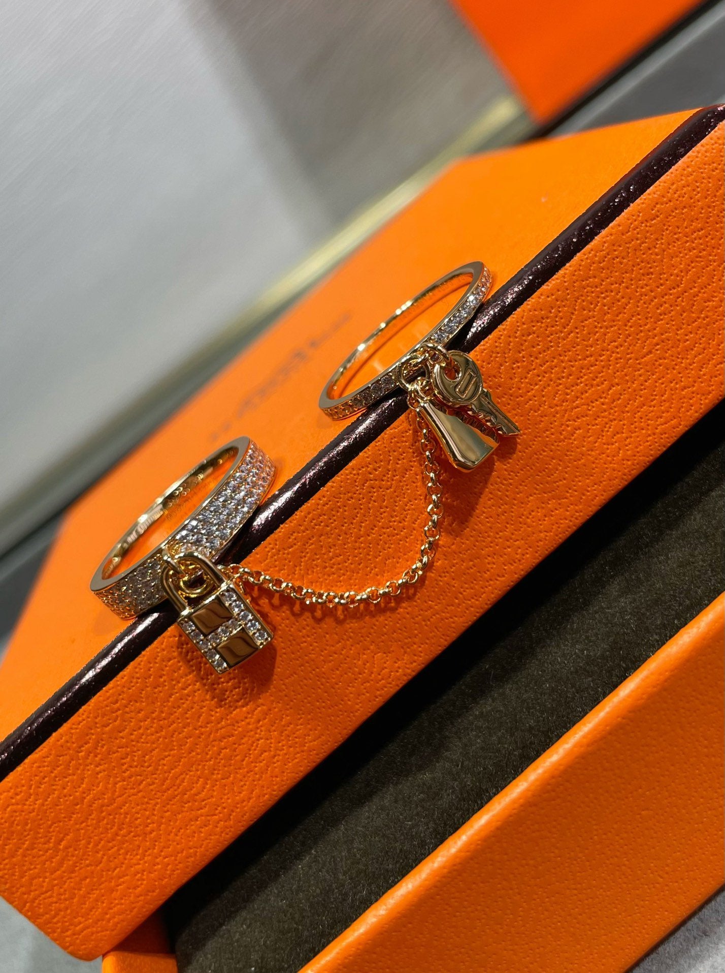 [Revel Jewelry]HM KELLY CLOCHETTE DOUBLE RING IN  WITH DIAMONDS