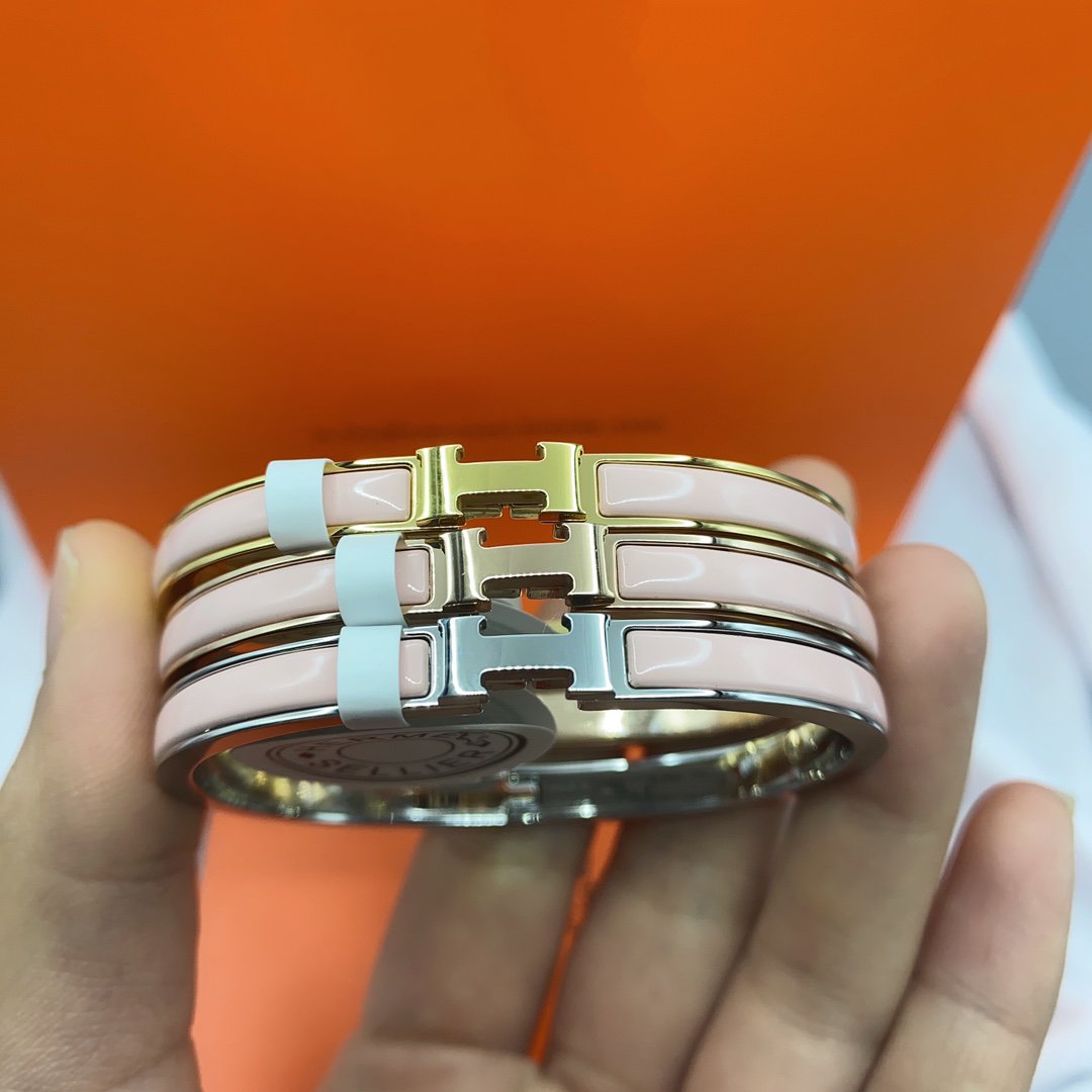 [Revel Jewelry]CLASSIC HM CLIC  PINK 8MM ENAMEL BRACELET