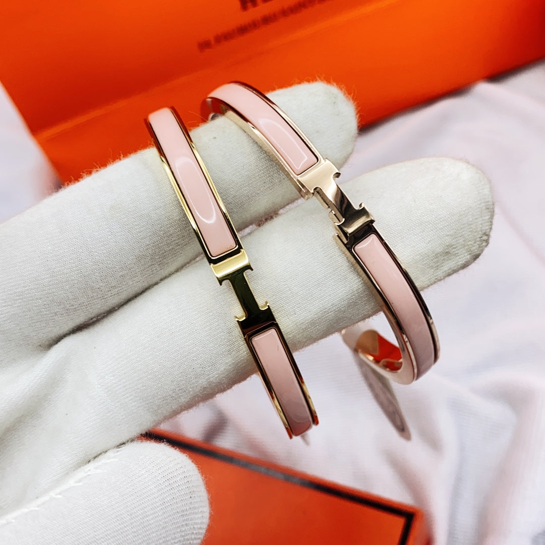 [Revel Jewelry]CLASSIC HM CLIC  PINK 8MM ENAMEL BRACELET