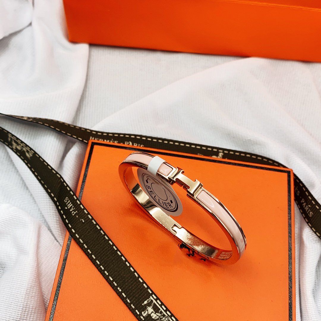 [Revel Jewelry]CLASSIC HM CLIC  PINK 8MM ENAMEL BRACELET
