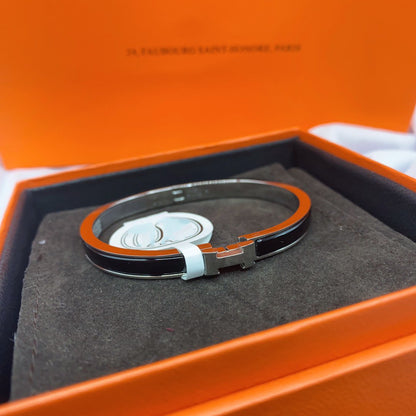 [Revel Jewelry]CLASSIC HM CLIC BLACK 8MM ENAMEL BRACELET