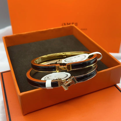 [Revel Jewelry]CLASSIC HM CLIC BLACK 8MM ENAMEL BRACELET