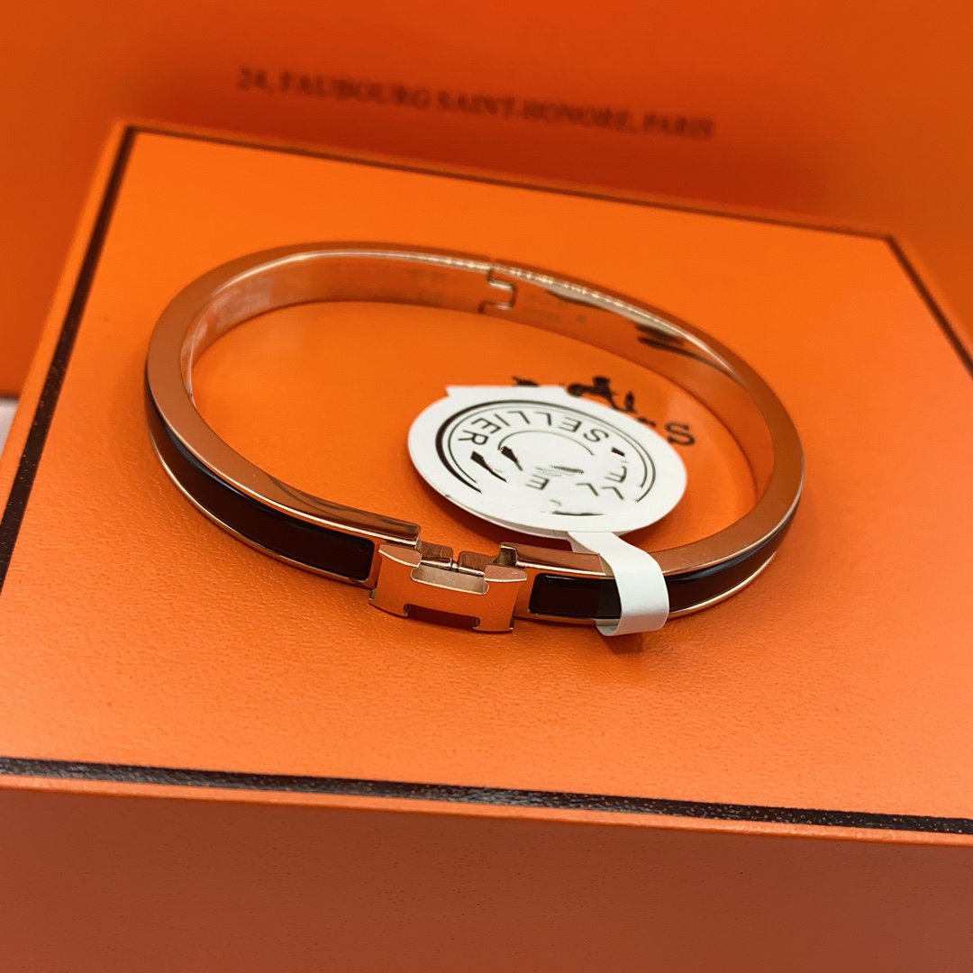 [Revel Jewelry]CLASSIC HM CLIC BLACK 8MM ENAMEL BRACELET
