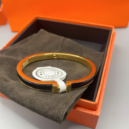 [Revel Jewelry]CLASSIC HM CLIC BLACK 8MM ENAMEL BRACELET