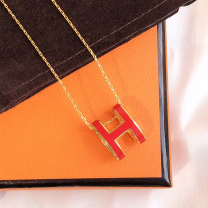 [Revel Jewelry]HM CLIC ROT EMAILLIERTE GOLDHALSKETTE