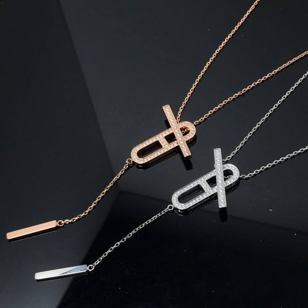 [Revel Jewelry]HM NECKLACE PLATINUM ROSE GOLD DIAMOND