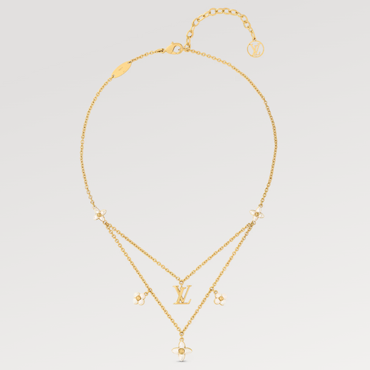 [Revel Jewelry]FLOWERGRAM GOLD MOP DOUBLE ROW NECKLACE