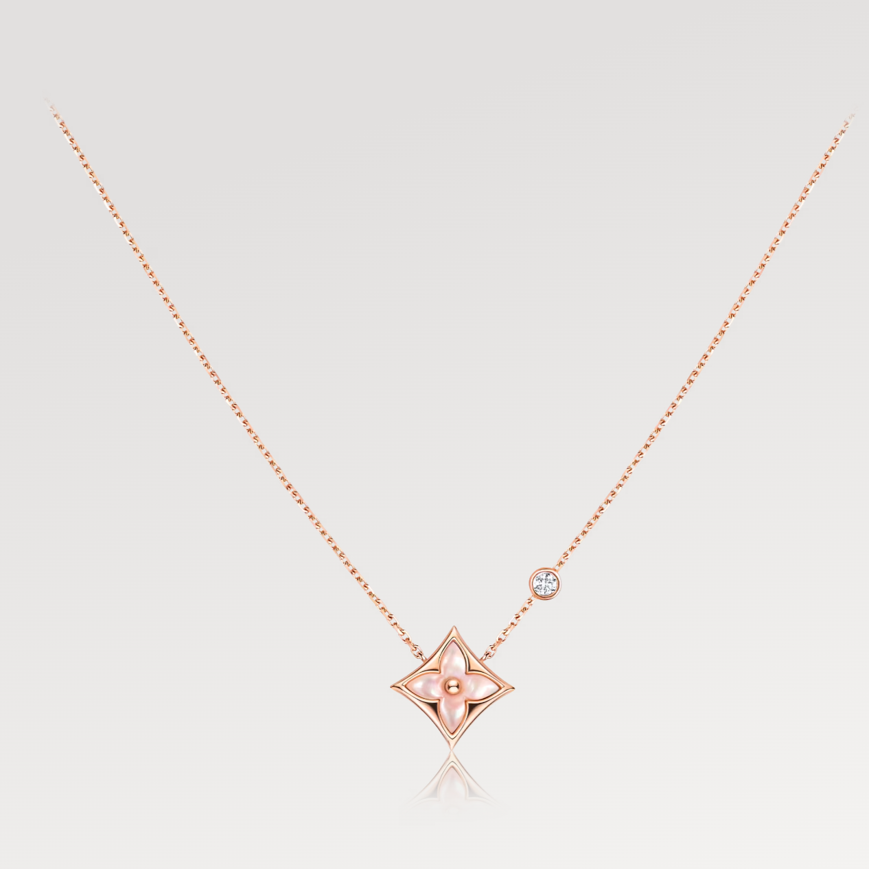 [Revel Jewelry]STAR PINK MOP 1 DIAMOND PINK GOLD HALSKETTE