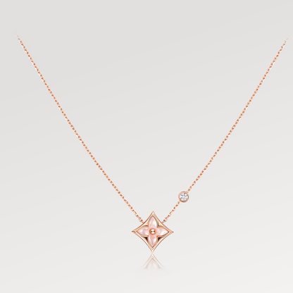 [Revel Jewelry]STAR PINK MOP 1 DIAMOND PINK GOLD HALSKETTE