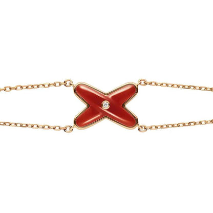 [Revel Jewelry]JEUX BRACELET CARNELIAN PINK GOLD 1 DIAMOND