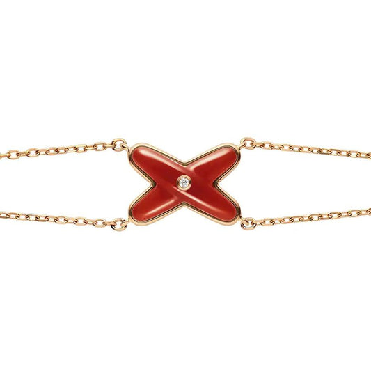 [Revel Jewelry]JEUX BRACELET CARNELIAN PINK GOLD 1 DIAMOND