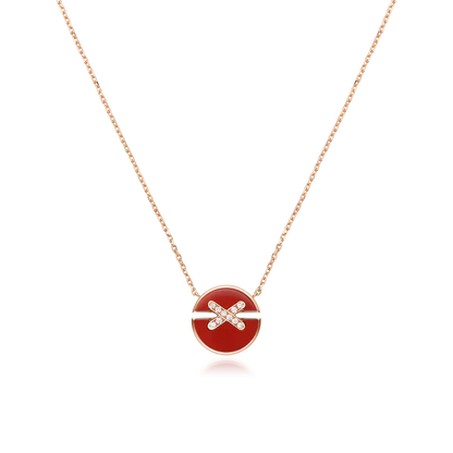 [Revel Jewelry]JEUX DE ROSE GOLD DIAMOND NECKLACE