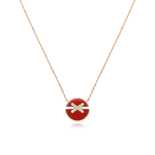 [Revel Jewelry]JEUX DE ROSE GOLD DIAMOND NECKLACE